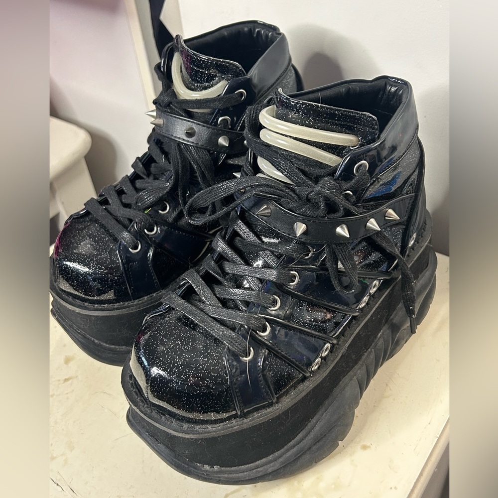 Black Demonia platform shoes